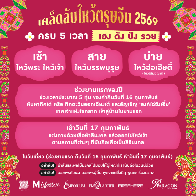 เคล็ดลับไหว้วันตรุษจีน 2569 อาจารย์คฑา ชินบัญชร